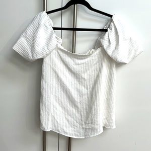 Club Monaco Puff sleeve white blouse
